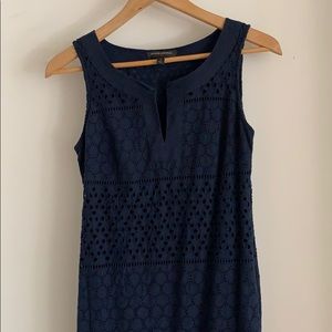 Eyelet shift dress.